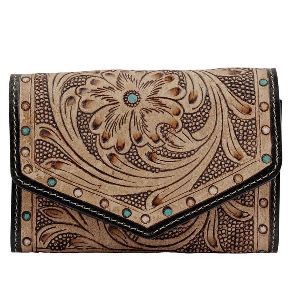 Myra Beige Black Wallet